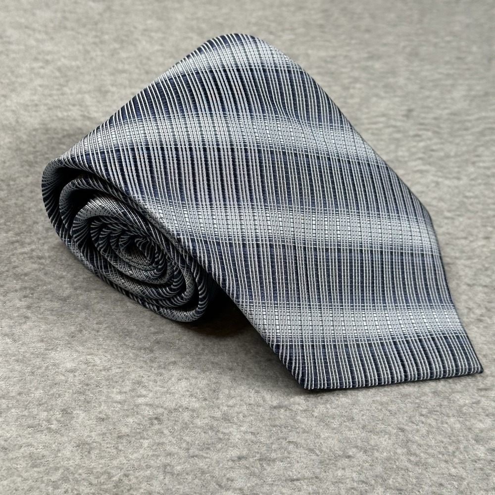 Bruno Piattelli Roma Silk Tie Blue Diagonal Stripe Handmade 59x3.75